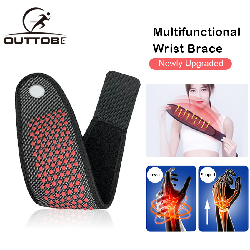 Outtobe New Upgraded Magnetic Therapy Wrist Brace Tourmaline Wrist Support Adjustable Wrist Guard Self-Heating Arthritis Pain Relief Braces Belt Hand Support Brace Wrist Compression Strap for  Tendoni