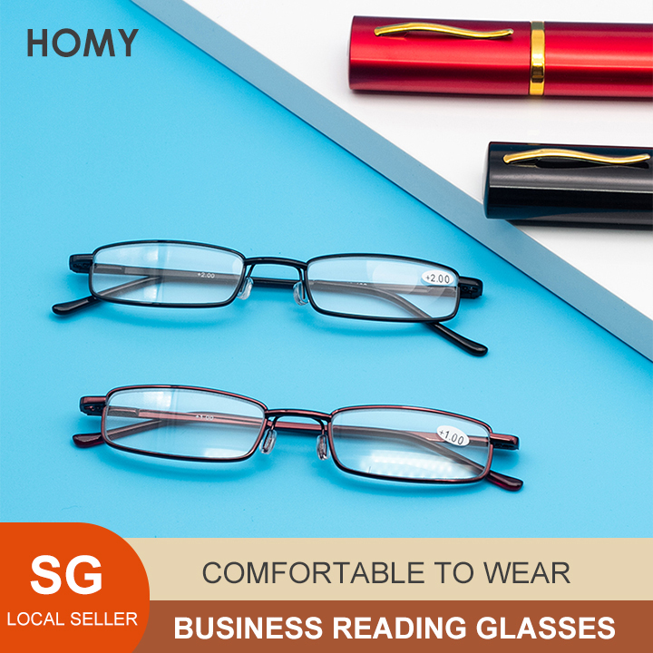 [SG Seller](Gift for parents)HOMY Ultra HD Mini portable Super Light Reading Glass Presbyopic Presbyopia Unisex (HM9022T)Red +100 +150 +200 +250 +300 +1.0 +1.5 +2.0 +2.5 +3.0