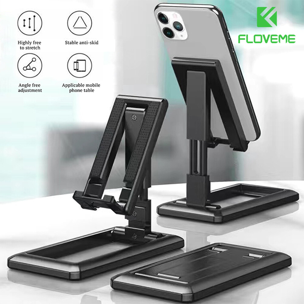 FLOVEME Foldable Tablet Mobile Phone Desktop Phone Stand for iPad iPhone Samsung Desk Holder Adjustable Desk Bracket Smartphone Stand