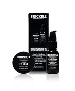 Brickell Men's Restoring Eye Routine for Men, Eye Serum and Eye Cream for Men, Natural and Organic, Unscented, Men's Skin Care Gift Set